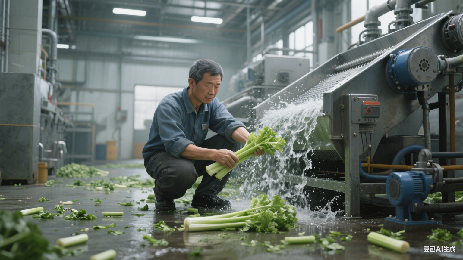 芹菜段涡流清洗机咋输送？张师傅的 “护脆输送笔记”(1)