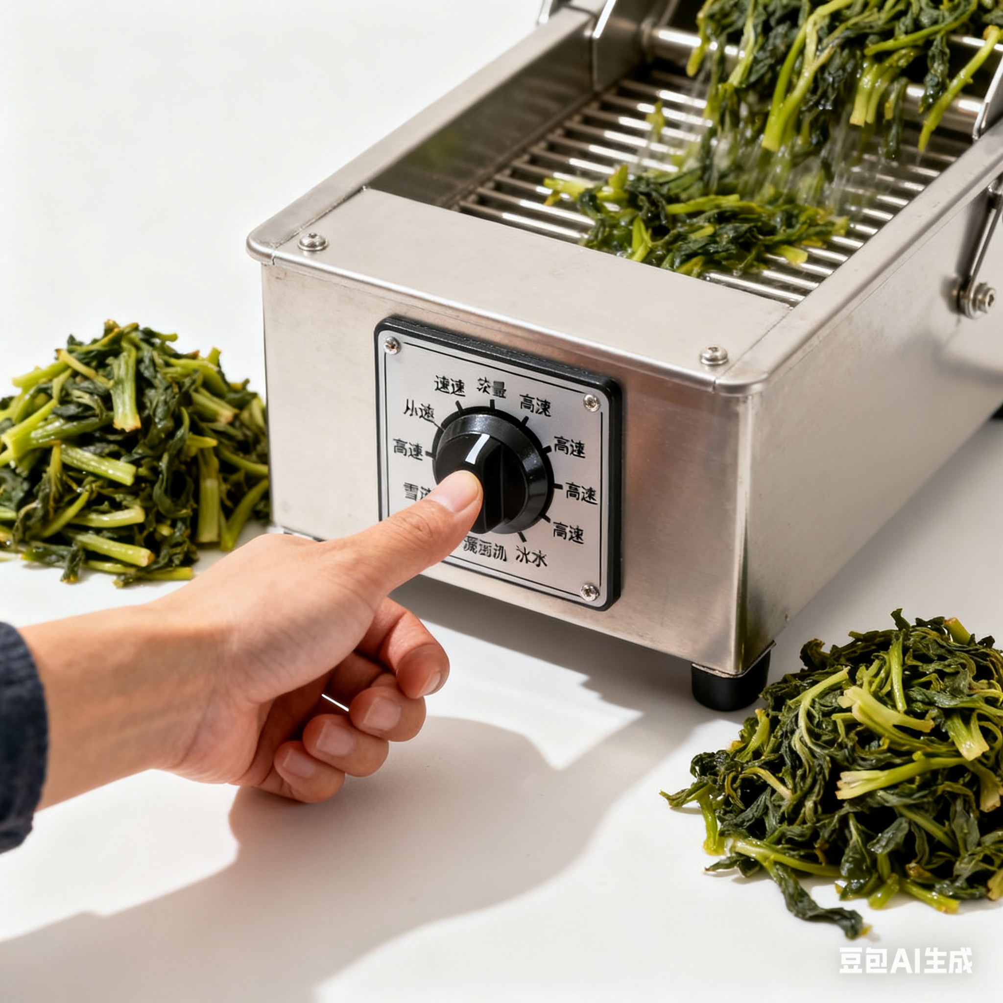 雪菜震动沥水机，输送速度能调节吗？(2)