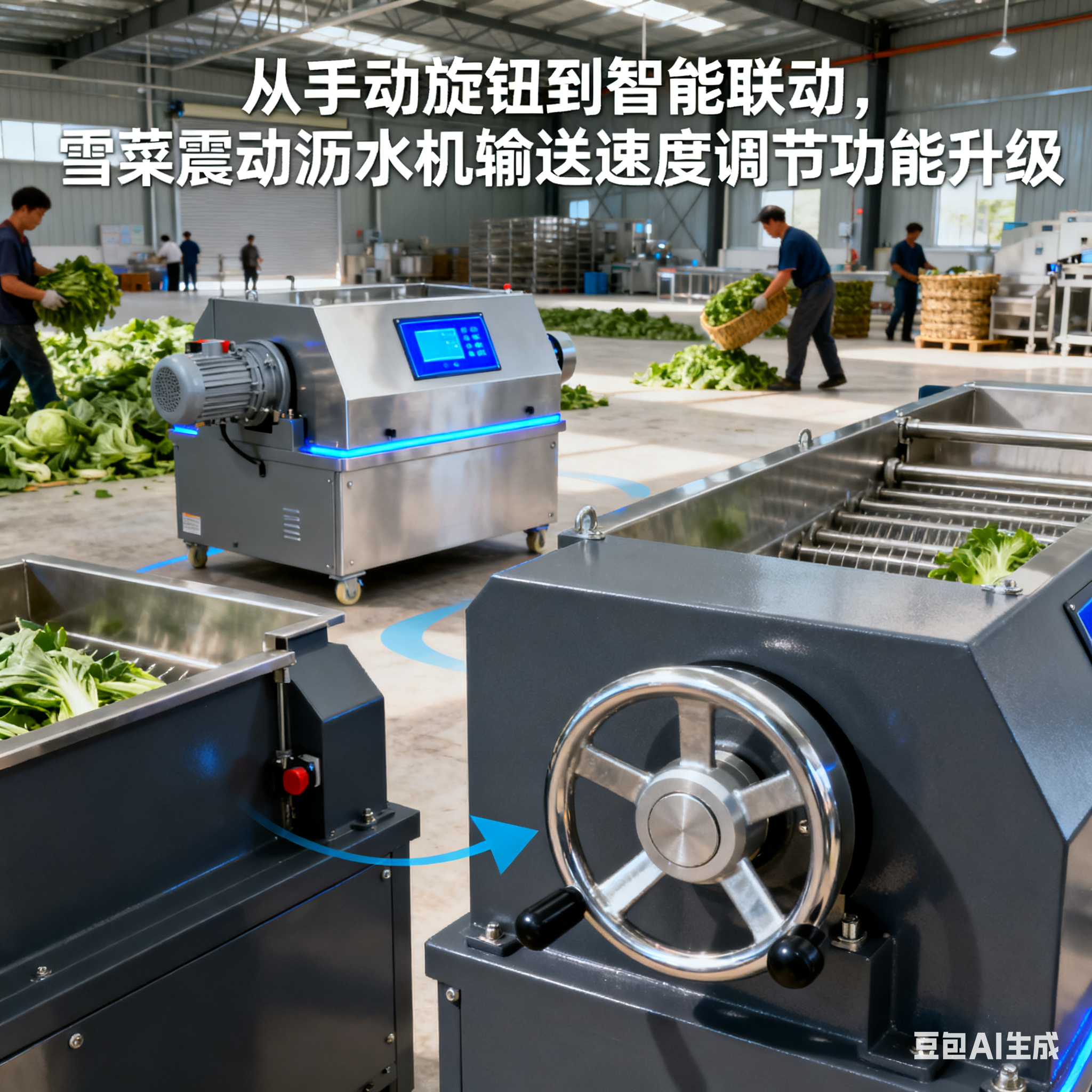 雪菜震动沥水机，输送速度能调节吗？(5)