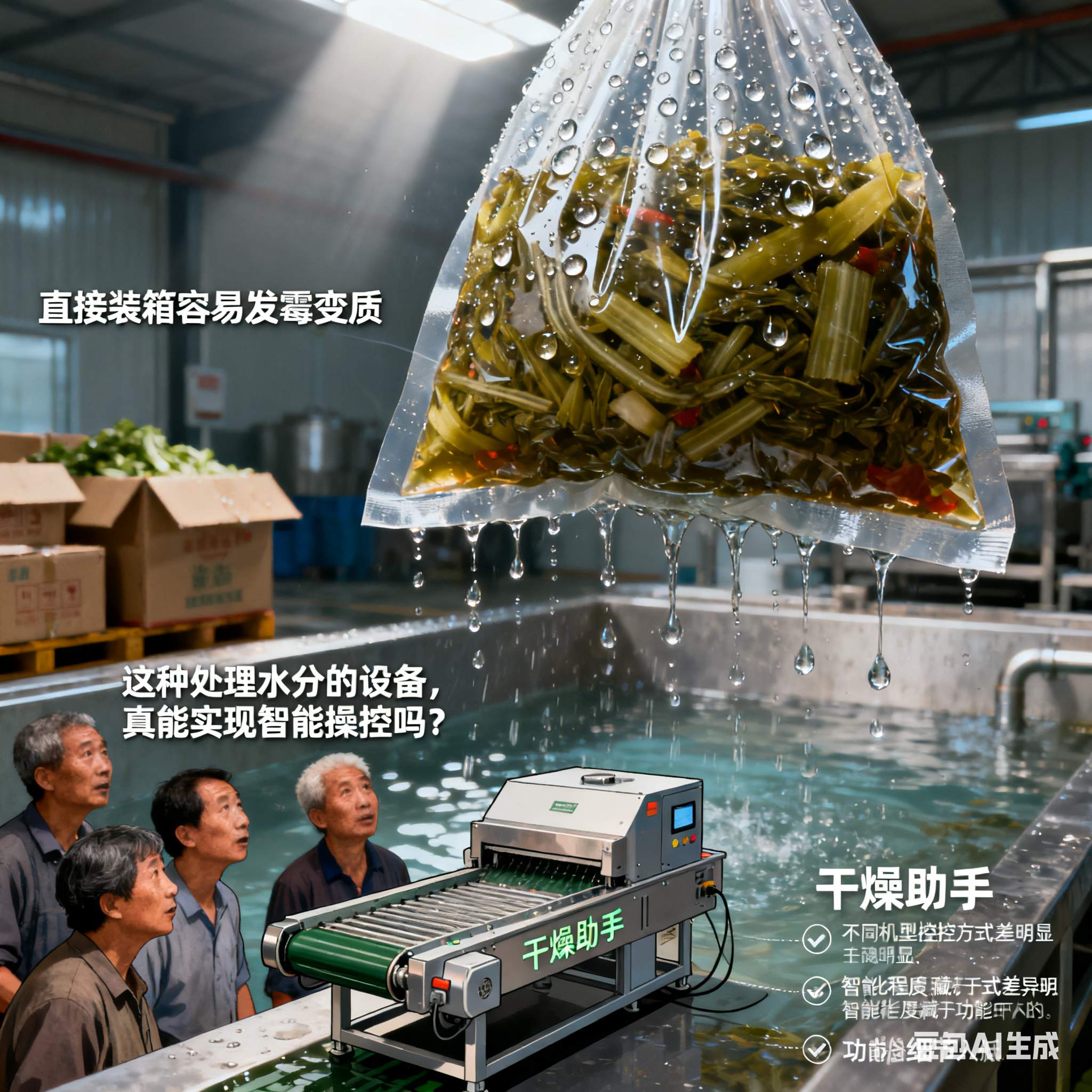 软包装酱菜风干沥水设备，能智能操控吗？(1)